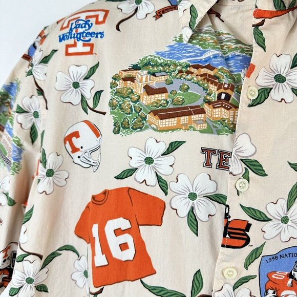 Reyn Spooner Mens University Of Tennessee Hawaiian Shirt XL Smokey Short Sleeve - Picture 3 of 12